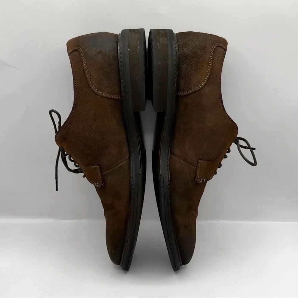 Aston Grey Shoes Mens 10 Brown Crerraven Dress Oxford Leather Lace Up Low Top